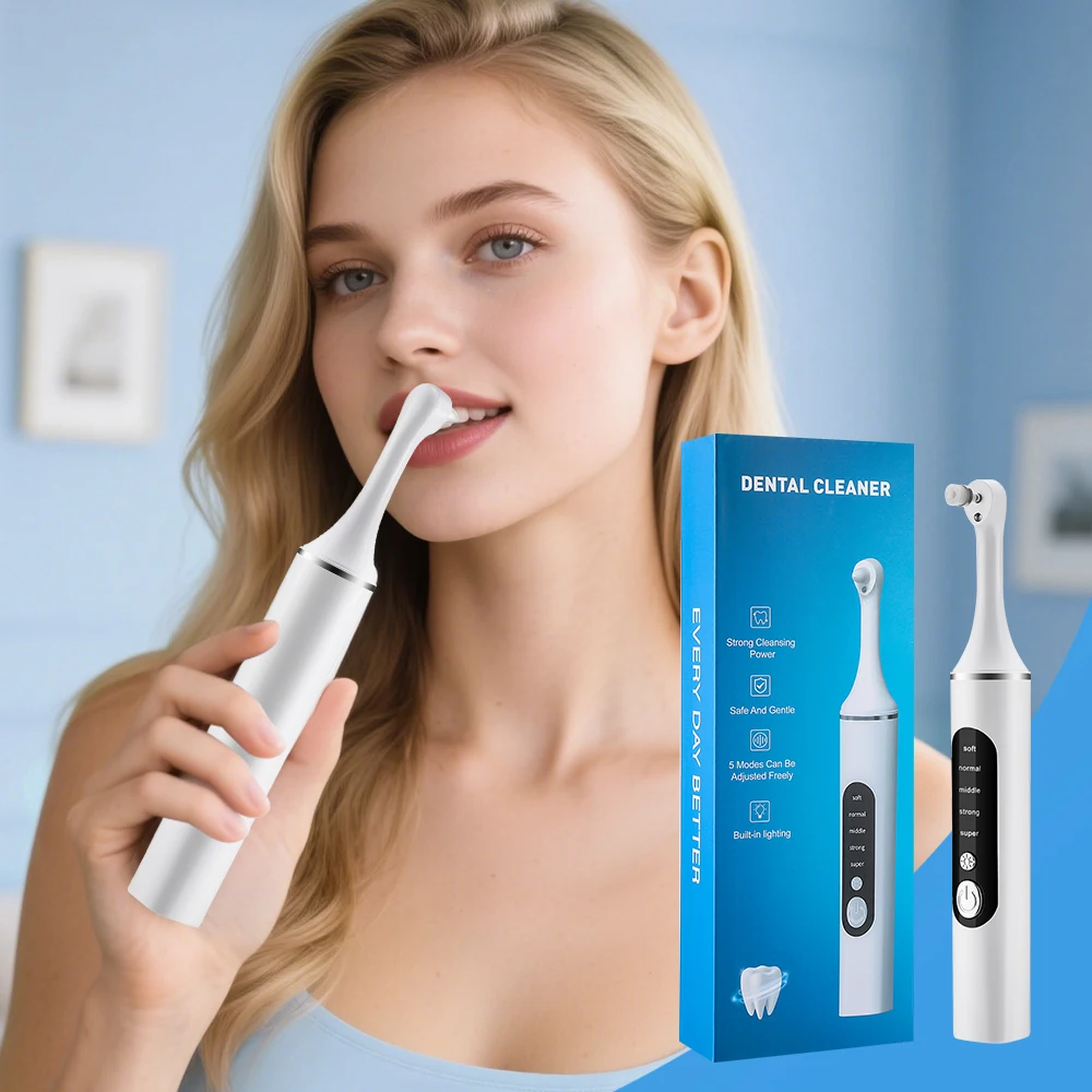 Teeth Whitening Zoom - เครื่องขัดฟันไฟฟ้า ขจัดคราบหินปูน ฟอกฟันขาว พร้อมหัวแปรง 6 หัว