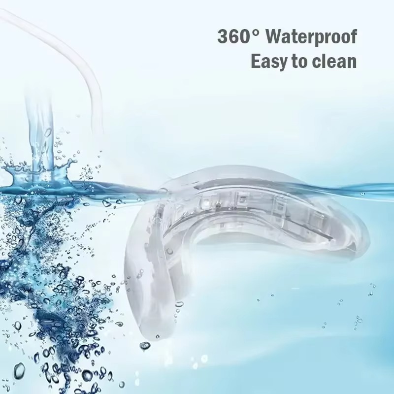 Teeth Whitening Gum - อุปกรณ์ชาร์จแบบพกพา USB/iPhone/Android พร้อมหลอดไฟ LED สีฟ้าอัจฉริยะสำหรับฟอกสีฟันและถาดรองเหงือก