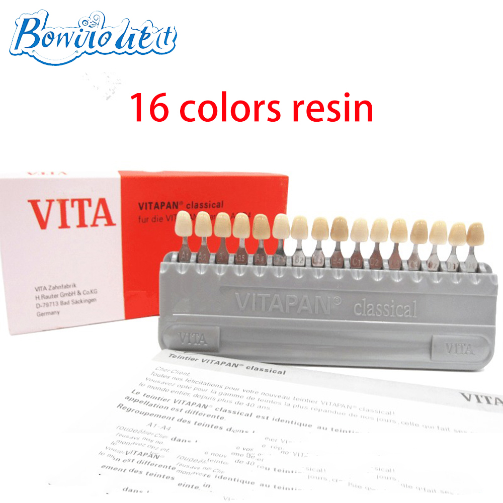 Teeth Whitening Shade Guide - VITA ชุดอุปกรณ์ขัดฟันเพื่อฟันขาว 16 สี พร้อมแผ่นเซรามิกสำหรับวัดสีฟัน VITAPAN