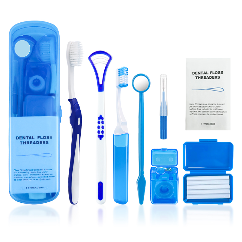 Teeth Whitening With Braces - ชุดแปรงทำความสะอาดฟันสำหรับจัดฟัน 8 ชิ้น พร้อมแปรงซอกฟัน ไหมขัดฟัน แว็กซ์จัดฟัน