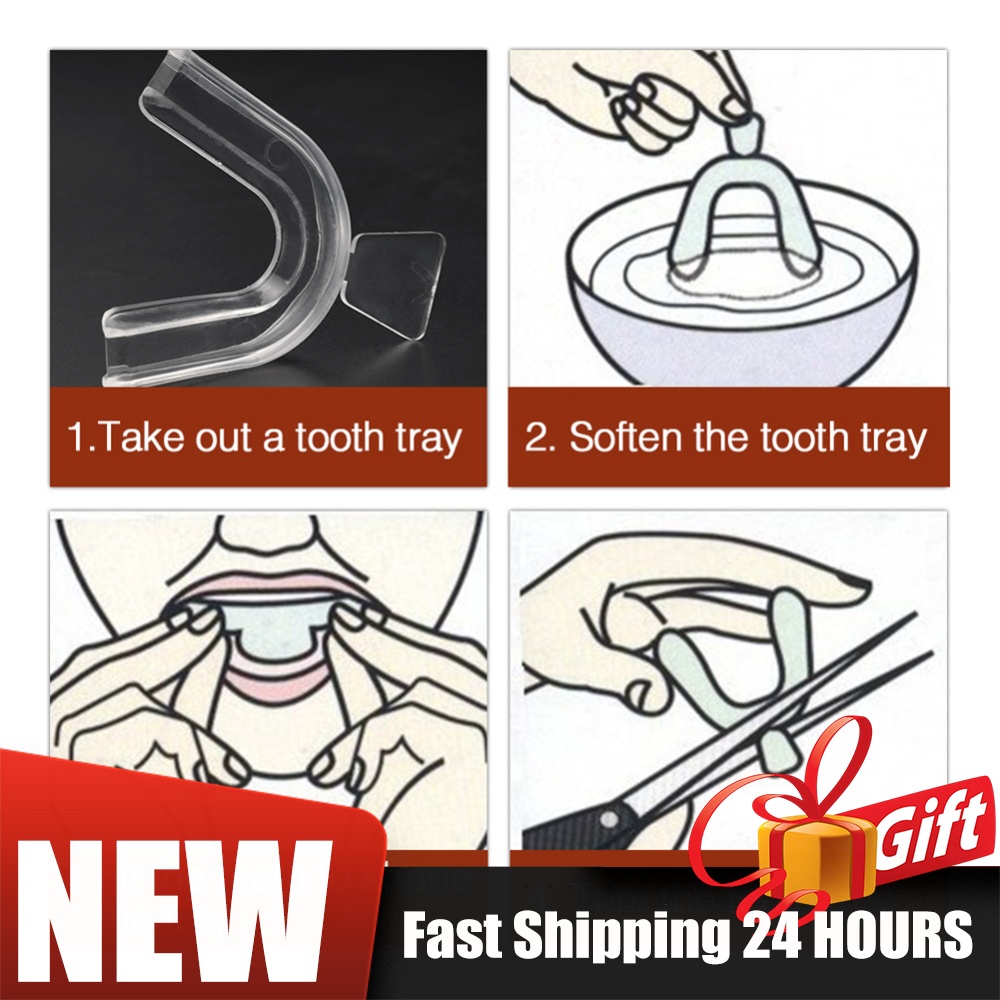 Teeth Whitening With Braces - ชุดอุปกรณ์จัดฟันแบบนุ่ม 2/4 ชิ้น ชุดเปลี่ยนฟัน ป้องกันฟัน ถาดฟอกสีฟัน
