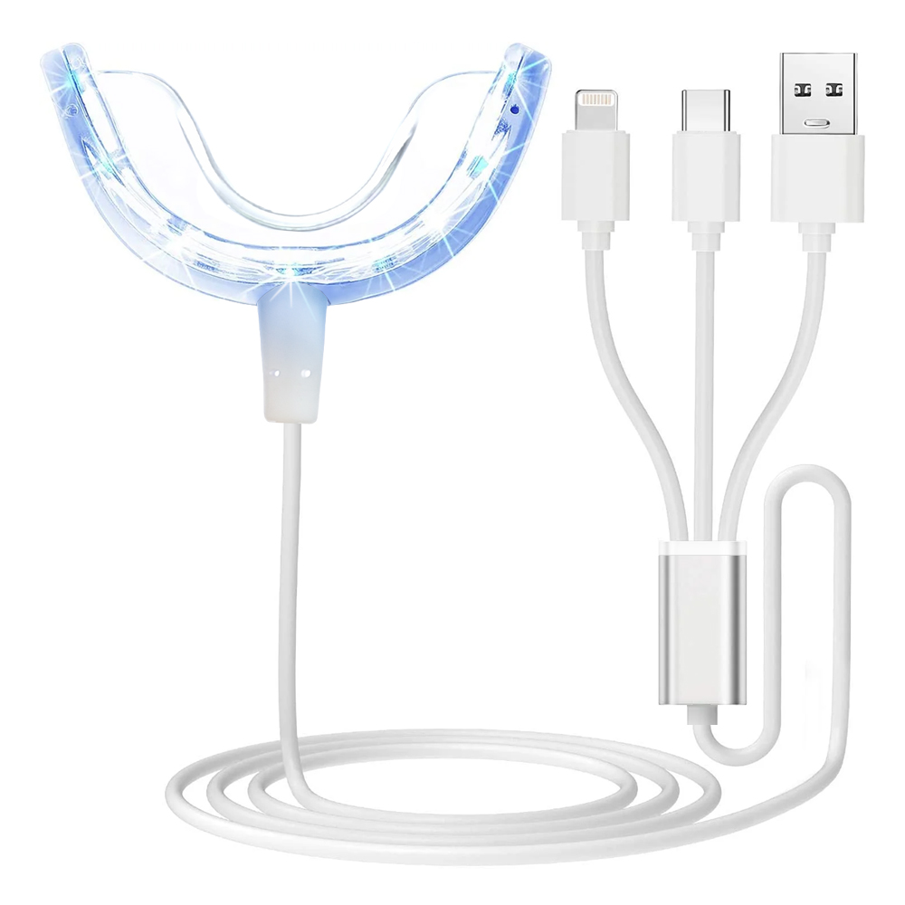 Teeth Whitening Zoom - ฟันไวท์เทนนิ่ง Accelerator Light,16x ที่มีประสิทธิภาพมากขึ้นไฟ LED สีฟ้าปากถาดฟันไวท์เทนนิ่ง