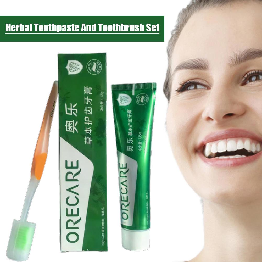 Teeth Whitening Treatment - ยาสีฟันสมุนไพร รสรอยบอส มิ้นท์ พร้อมแปรงสีฟันฟรี มูสทำความสะอาดฟันขาว ขจัดคราบ