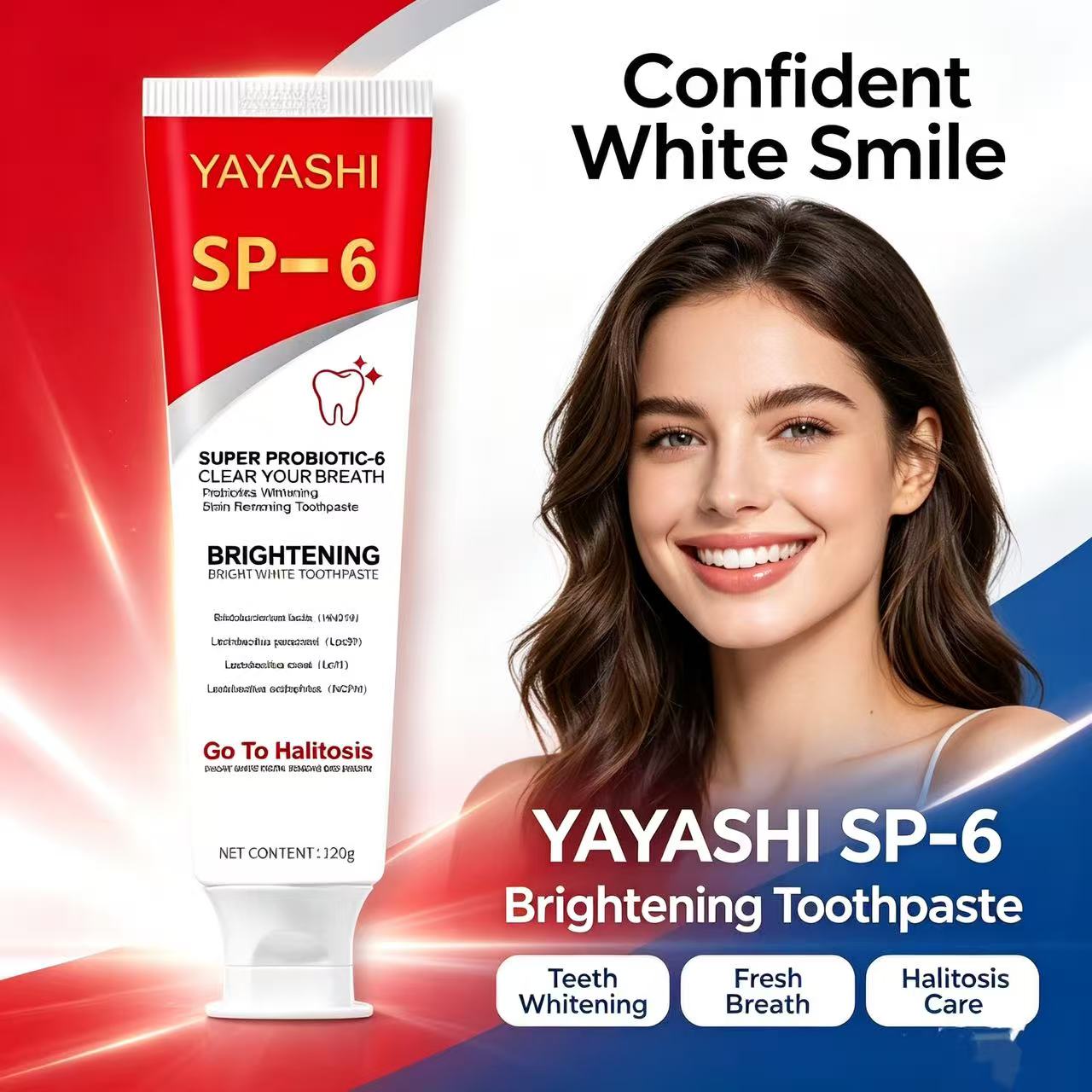 ยาสีฟันโปรไบโอติก Sp-6 สูตรไวท - Teeth Whitening Treatment บทวิจารณ์และราคา