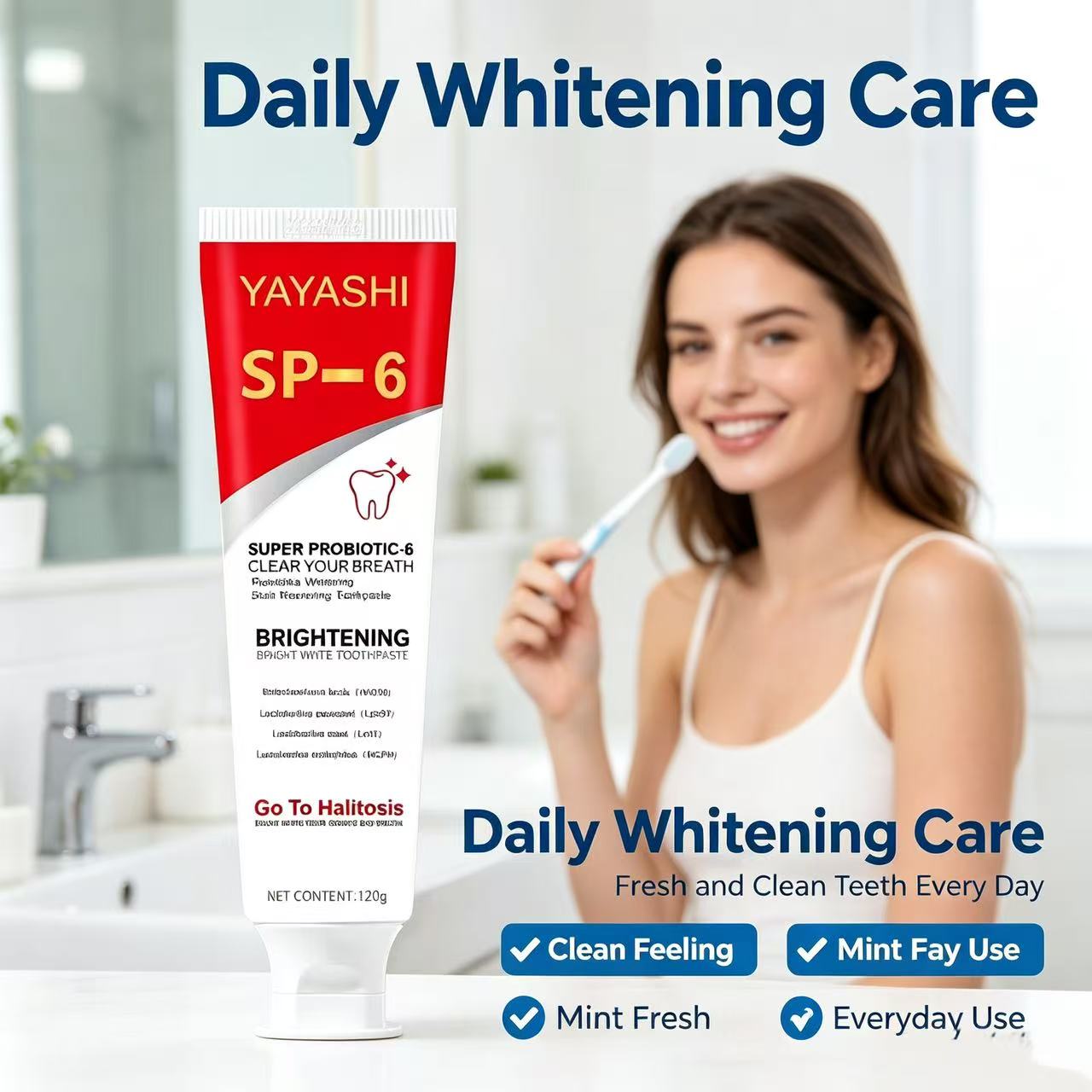 ยาสีฟันโปรไบโอติก Sp-6 สูตรไวท - Teeth Whitening Treatment บทวิจารณ์และราคา