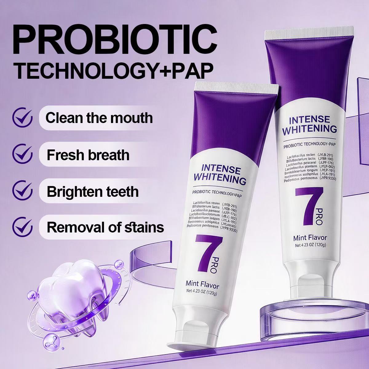 7-โปร โปรไบโอติก ไวท์เทนนิ่ง ท - Teeth Whitening Treatment บทวิจารณ์และราคา