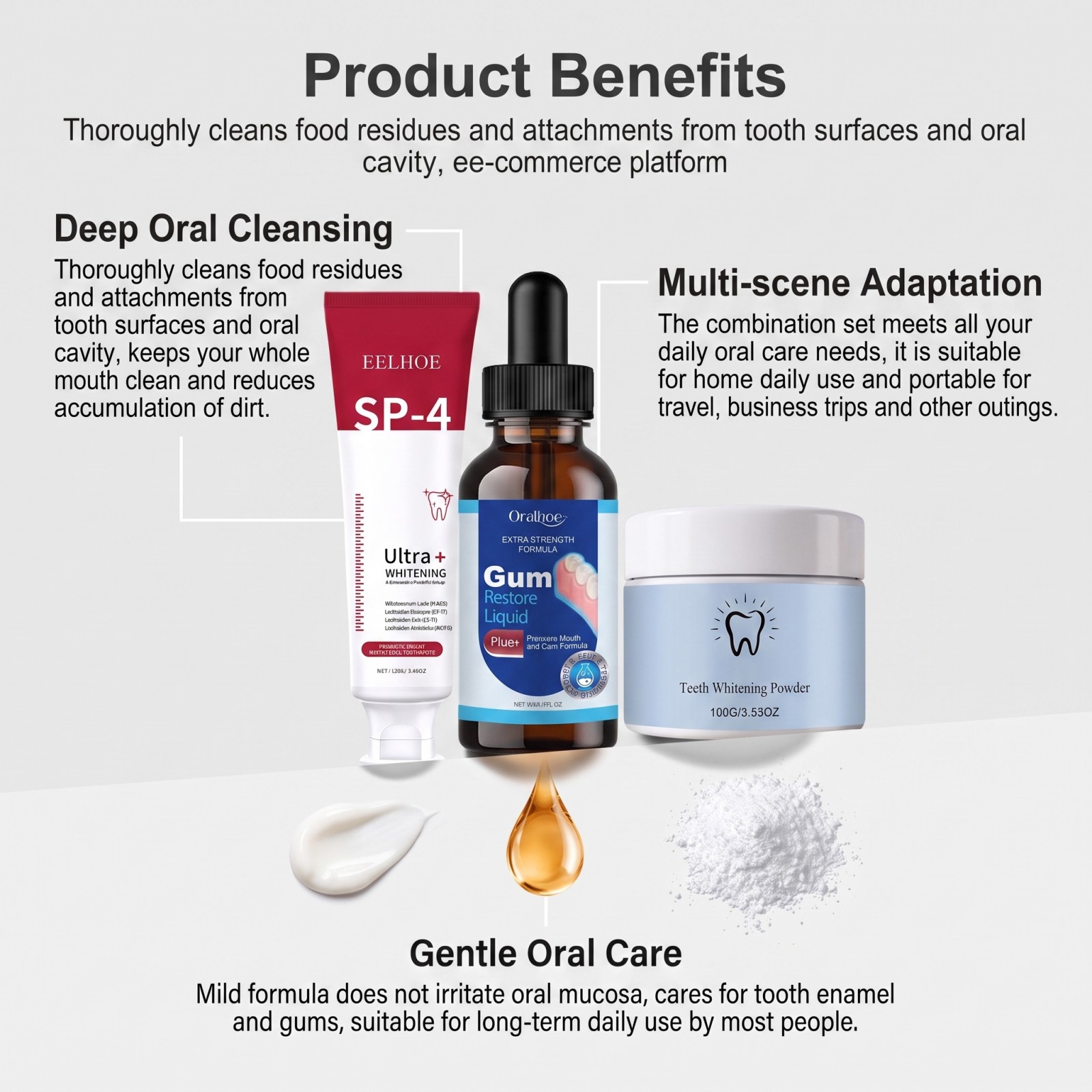 ชุดดูแลช่องปาก คอมโบเซ็ต ยาสีฟ - Teeth Whitening Gels บทวิจารณ์และราคา
