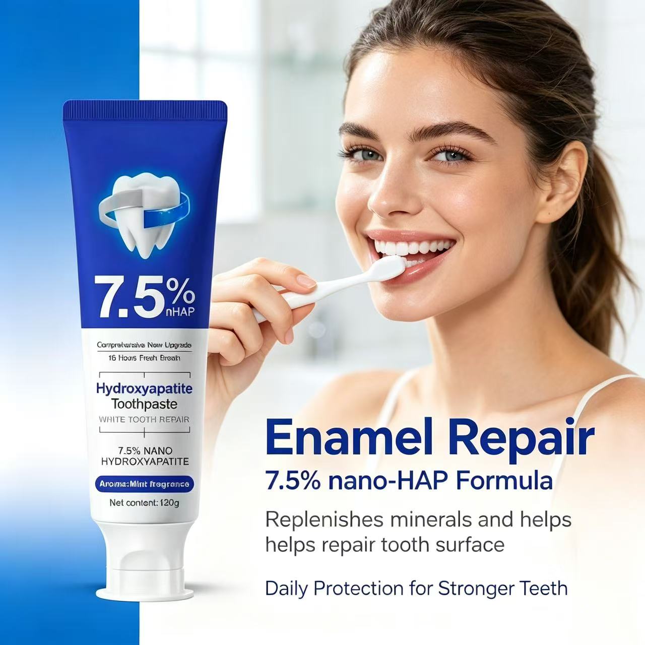 7.5%นาโนไฮดรอกซีอะพาไทต์ยาสีฟั - Teeth Whitening Treatment บทวิจารณ์และราคา